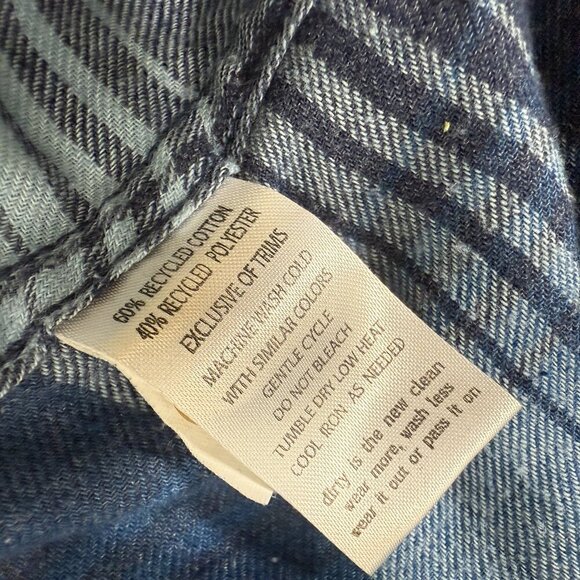 Toad & Co Men's Medium Shirt Blue Flannel Plaid Button - Picture 10 of 12